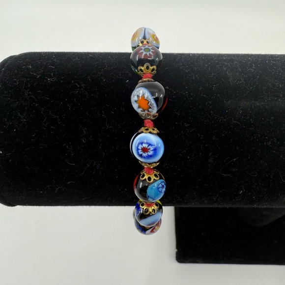 Millefiore Beaded Ball Bracelet - Picture 3 of 5